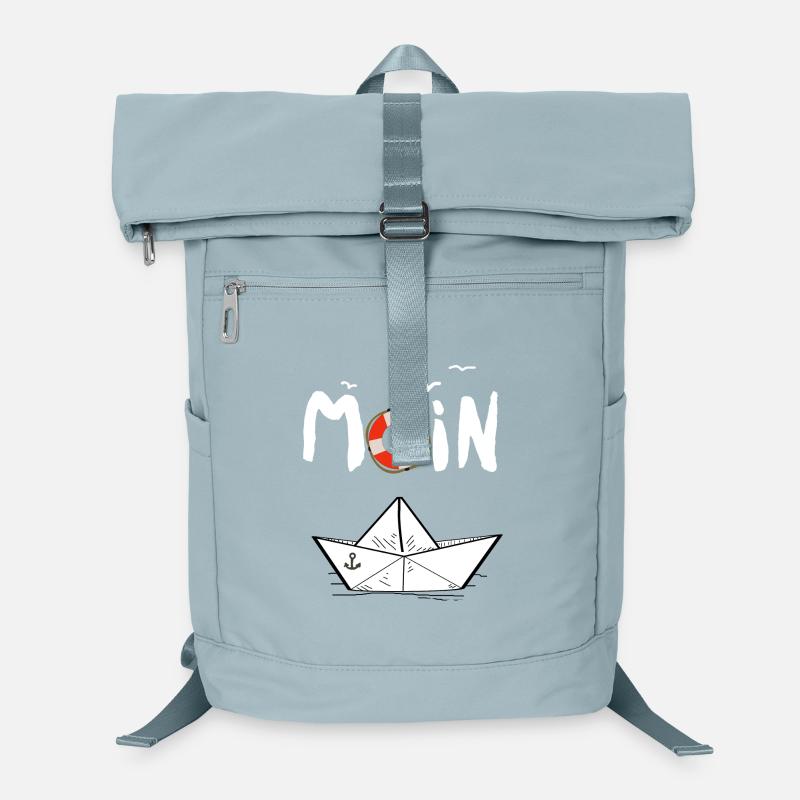 Moin Möwen Rettungsring Papierboot Schiff Laptop-Rucksack 