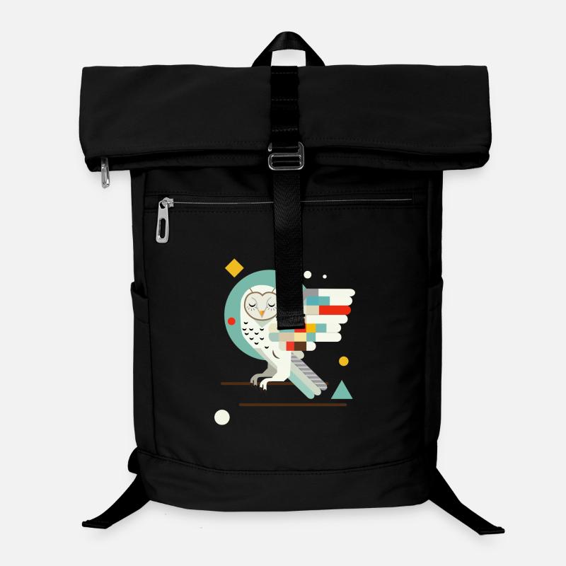 hibou géométrique - Illustration d’animal coloré moderne Sac à dos ordinateur