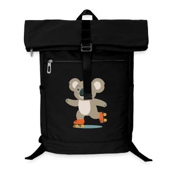 Rollschuh-Koala – Fröhliches Tiermotiv Abenteurer - Laptop-Rucksack  - Schwarz - Vorne