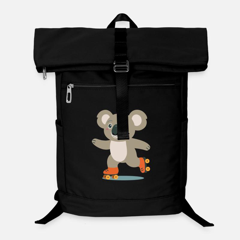 Roller Skate Koala – Aventurier joyeux à motif animal Sac à dos ordinateur