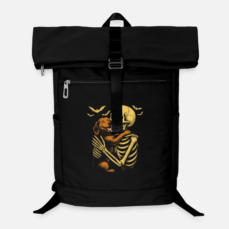 Halloween süßer Skelett Kuscheldackel Laptop-Rucksack 