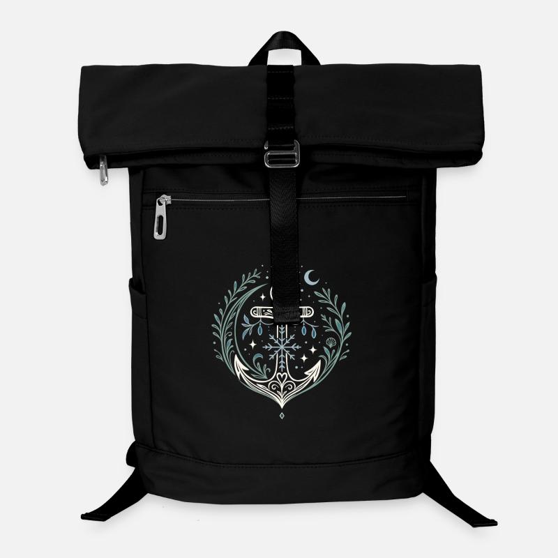 Ancre de Noël maritime avec lune et étoiles Sac à dos ordinateur