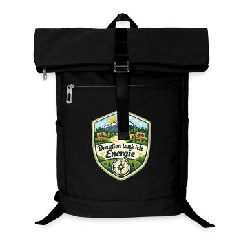 Draußen tank ich Energie - Laptop-Rucksack  - Schwarz - Vorne