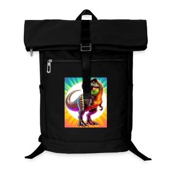 Dinosaurier - Laptop-Rucksack  - Schwarz - Vorne