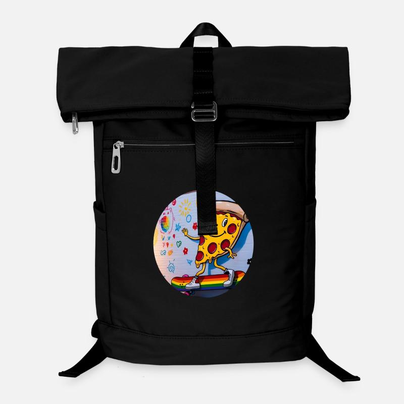 Pizza Slice Skateboard Graffiti Laptop-Rucksack 