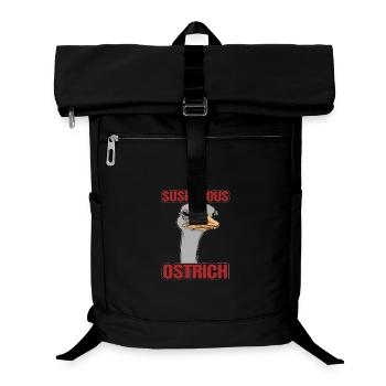 Humorous snapshot with ostrich bird - Laptop Backpack - black - Front