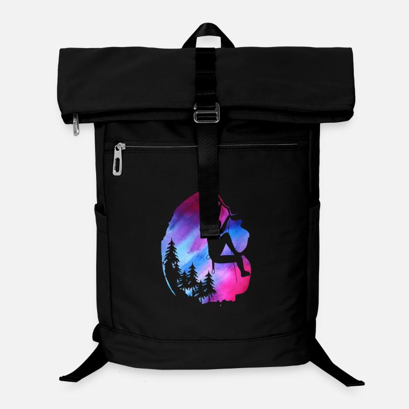 Weibliche Klettererin Zipline Aquarell-Abenteuer Laptop-Rucksack 