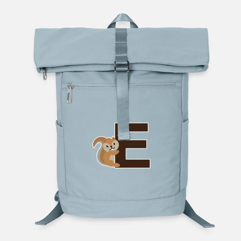 An E like the squirrel that hangs on the E Laptop Backpack