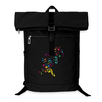 kunterbunte zusammengewürfelte Musik Noten - Laptop-Rucksack  - Schwarz - Vorne