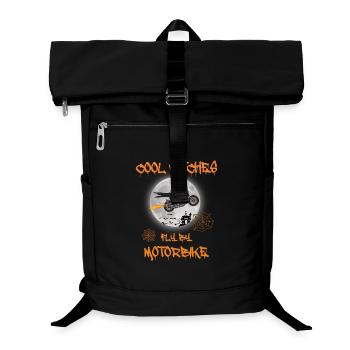 Cool witches fly by Motorbike - Bike Chopper - Laptop-Rucksack  - Schwarz - Vorne