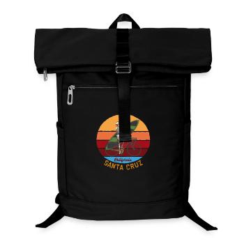 Santa Cruz California Surfer Surfboard Skeleton - Laptop Backpack - black - Front