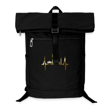 Berlin Skyline Heartbeat Gold Love Love Berliners - Laptop Backpack - black - Front