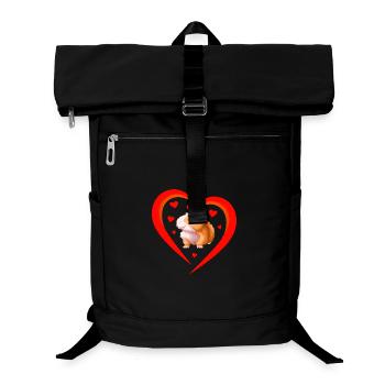 Heart with cute hamster - Laptop Backpack - black - Front