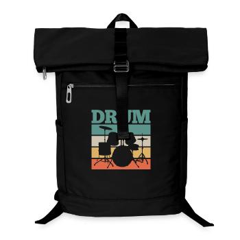 Drummer Drums Retro - Sac à dos ordinateur - noir - Devant