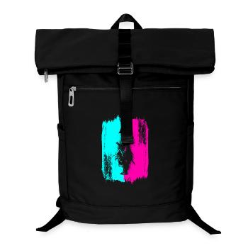 Samurai In A Turquoise And Pink Frame - Laptop Backpack - black - Front