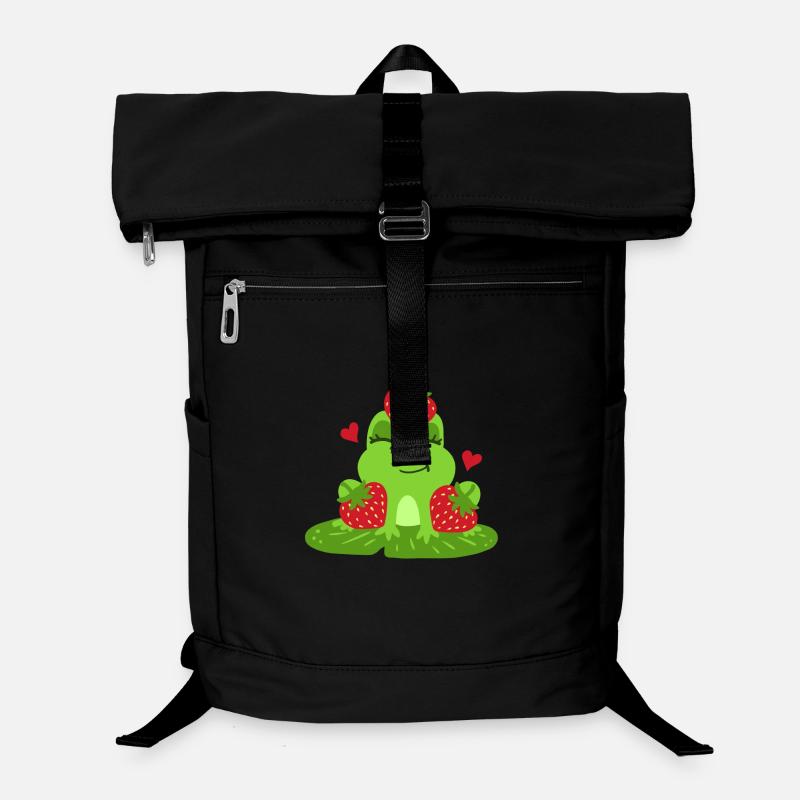 Frosch Erdbeere Kawaii Laptop-Rucksack 