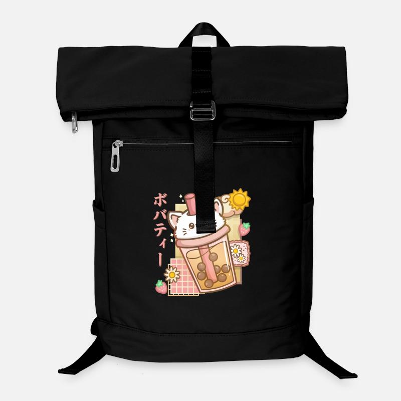 Boba Tea Katze Bubble Tea Anime Kawaii Laptop-Rucksack 
