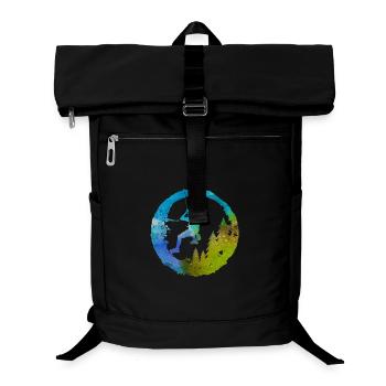 Bergsteiger Papa Vatertag Watercolor Climber - Laptop-Rucksack  - Schwarz - Vorne