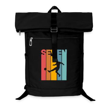 Football 7 years children's birthday party - Laptop Backpack - black - Front