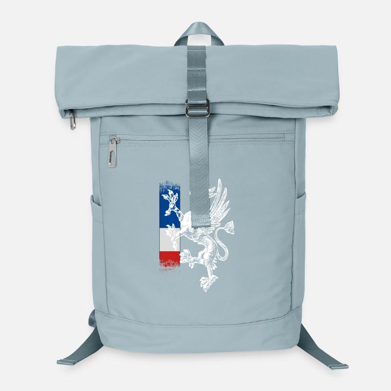 standing griffin blue white red Rostock Laptop Backpack
