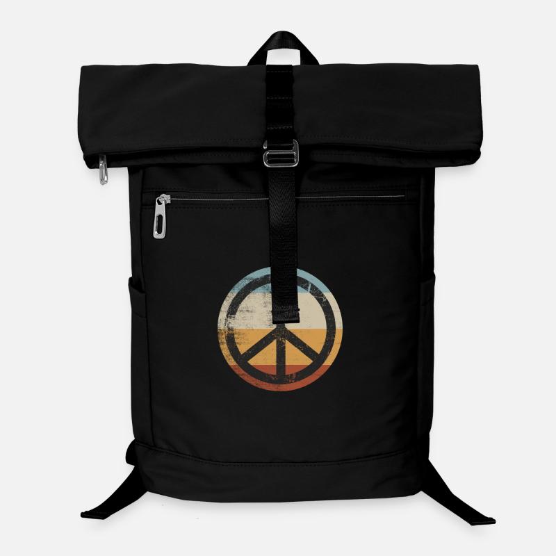Retro Design Friedenszeichen Peace Zeichen Laptop-Rucksack 