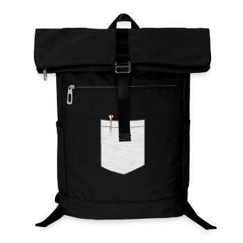 Brusttasche mit Kugelschreiber - Laptop-Rucksack  - Schwarz - Vorne
