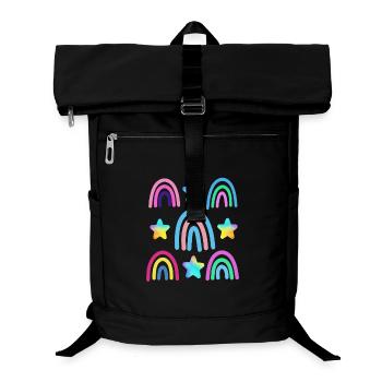 arc-en-ciel coloré et étoiles - Sac à dos ordinateur - noir - Devant