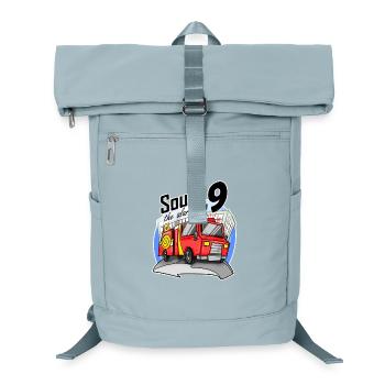 9 years old Young fire engine fire truck car - Laptop Backpack - ice blue - Front
