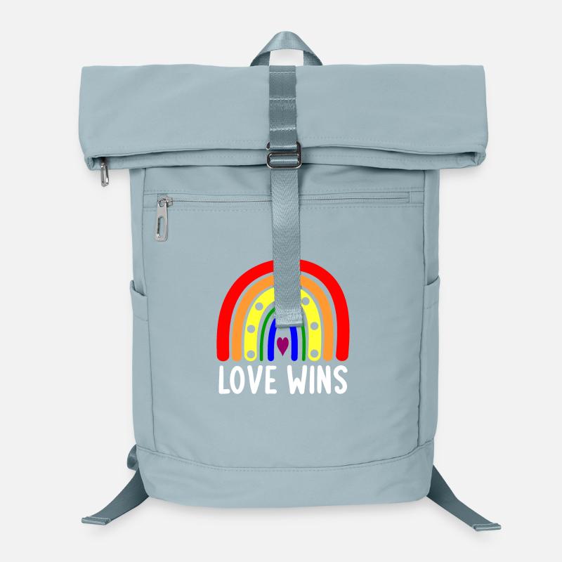 Liebe gewinnt Boho Regenbogen Friedenszeichen Pride Lesbian Ga Laptop-Rucksack 