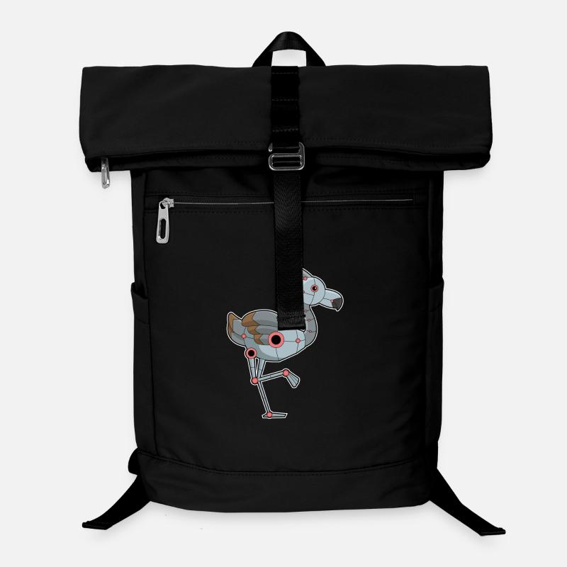 Flamingo Roboter - Laptop-Rucksack  - Schwarz
