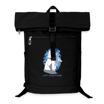 Cat and Fairy - Laptop Backpack - black - Front
