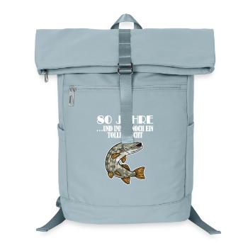 80. Geburtstag Angler Lustiger Spruch - 80 Jahre - Laptop-Rucksack  - Eisblau - Vorne