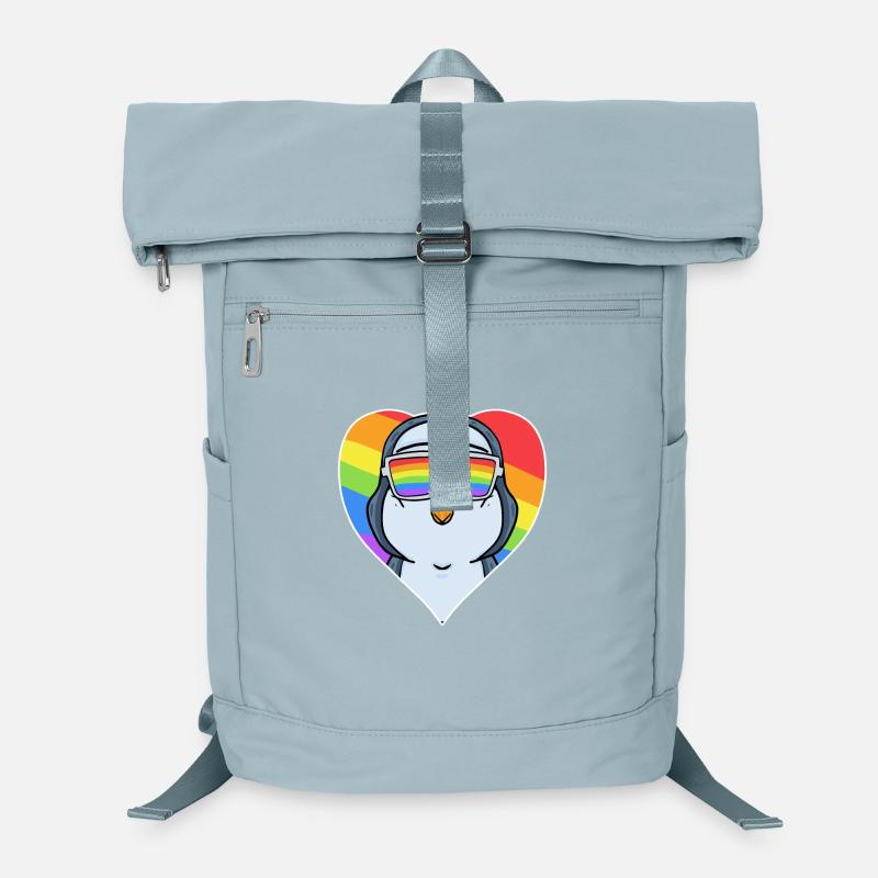 Gay Tier Pinguin Regenbogen Herz Laptop-Rucksack 