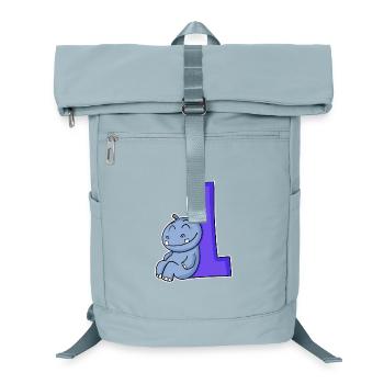 1 year old - Enrollment - Hippopotamus motif - Win - Laptop Backpack - ice blue - Front