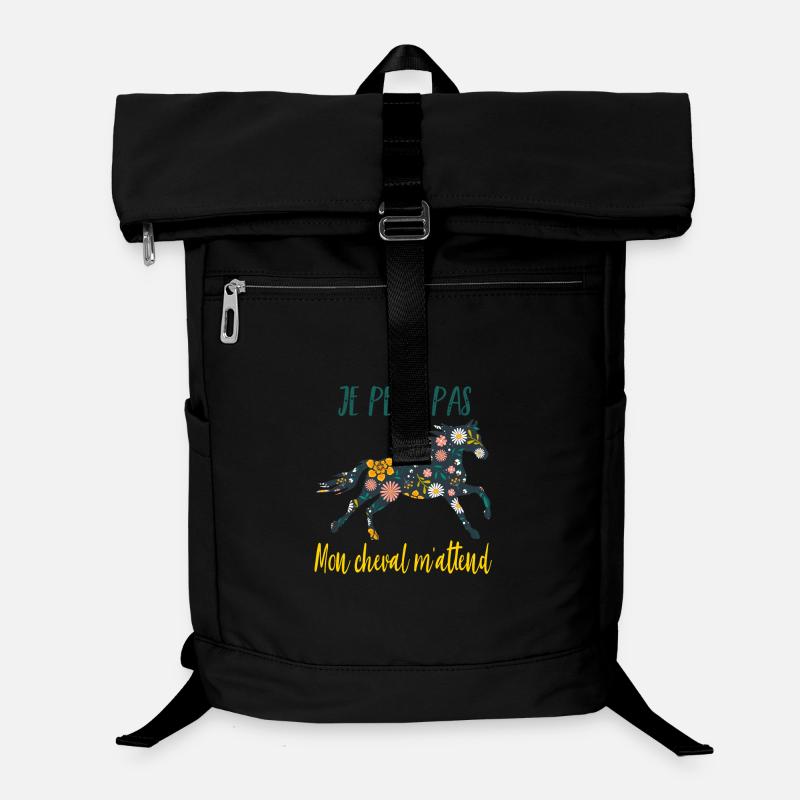 Je peux pas mon cheval m'attend - florale poney Sac à dos ordinateur