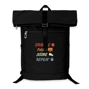 Dribble Pass Score Repeat - Laptop-Rucksack  - Schwarz - Vorne