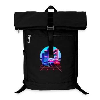 Retro Wave 80s Skyline Electro-Wave Vaporwave - Laptop Backpack - black - Front