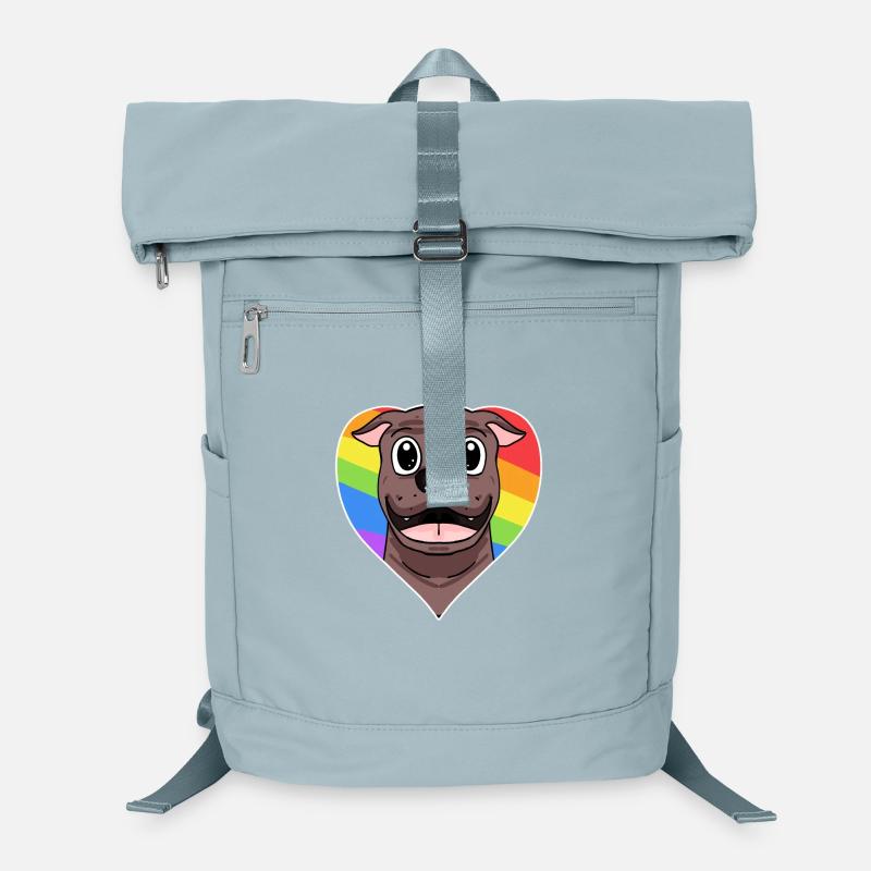 Regenbogen - Hund mit Brille und Herz Laptop-Rucksack 