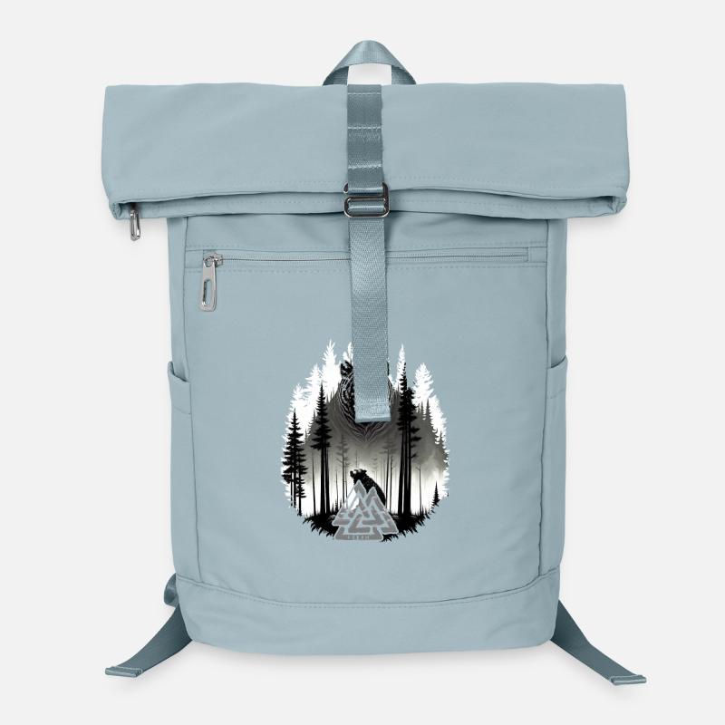 Grizzly Bear Bear Valknut Wotansknoten Forest Vikings Sac à dos ordinateur