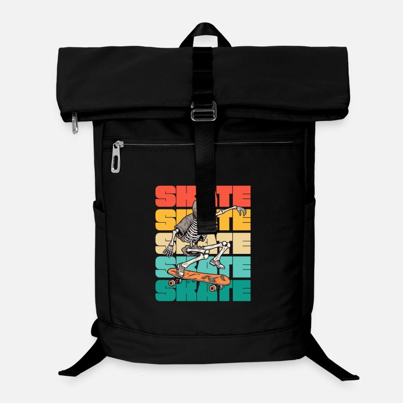 Skateboard Cool Skateboarder Skeleton Coloré Sac à dos ordinateur