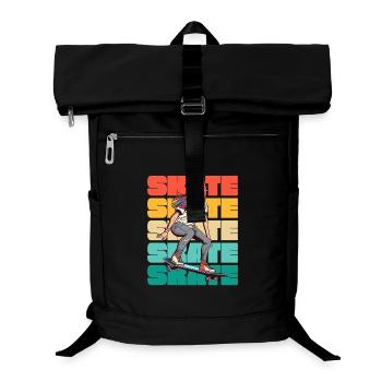 Skateboarding Cool Skater Girl Bunt - Laptop-Rucksack  - Schwarz - Vorne