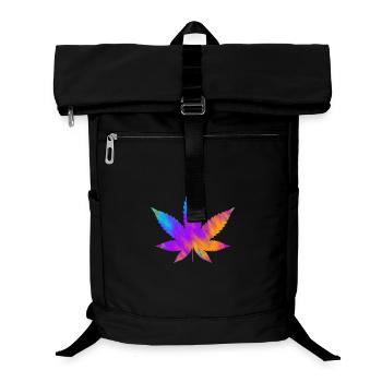 Cannabis Blatt | Hanfblatt Farbverlauf  - Laptop-Rucksack  - Schwarz - Vorne