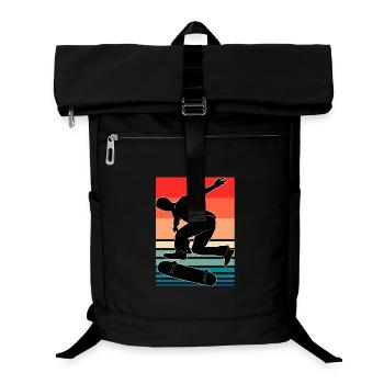 Skateboarding Skateboarder Silhouette Colorful - Laptop Backpack - black - Front