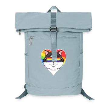 Regenbogen - Katze Ragdoll mit Brille und Herz - Laptop-Rucksack  - Eisblau - Vorne