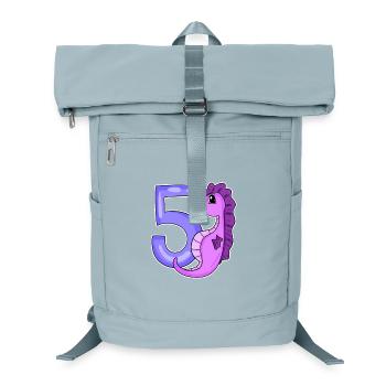 5th Birthday Motif Seahorse - Five Years Old - Laptop Backpack - ice blue - Front