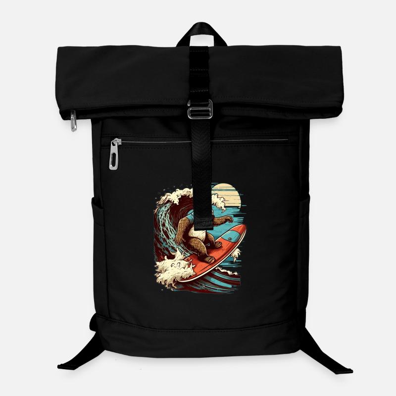 Cool surf paresseux au clair de lune Sac à dos ordinateur