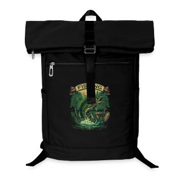 Big fish on the hook - Laptop Backpack - black - Front