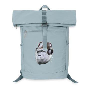 Gorilla mit Kopfhörern Low Poly Pop Art Kunst - Laptop-Rucksack  - Eisblau - Vorne