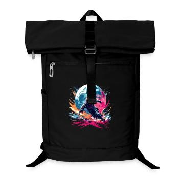 Astronaut Colorful Moon Runner Astro Run - Laptop Backpack - black - Front