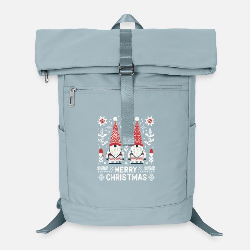 Merry Christmas Gnomes Knitting Pattern Look Laptop Backpack